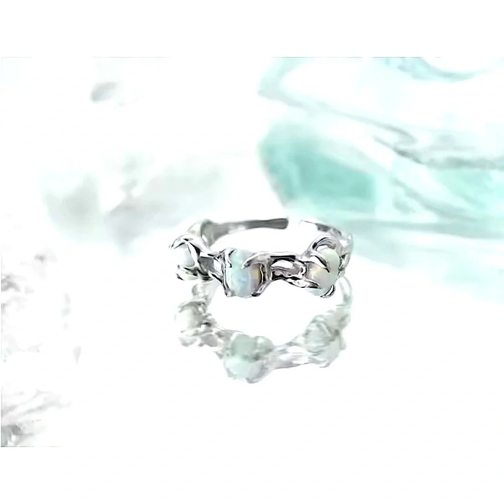 Opal Ring, Adjustable Ring, 925 Silver‎ Statement Ring, Women